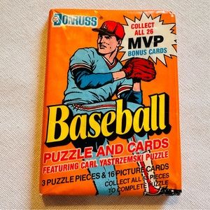 DONRUSS BASEBALL PUZZLE AND CARDS 3 PUZZLE PIECES & 16 PICTURE CARDS MVP